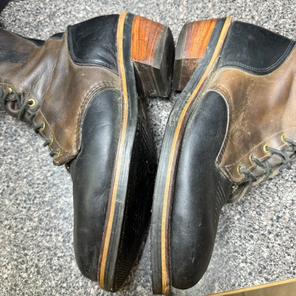 Chippewa Steel Toe Logger Packer Boots USA Vibram Lace Up Leather 10/10.5D READ‎
